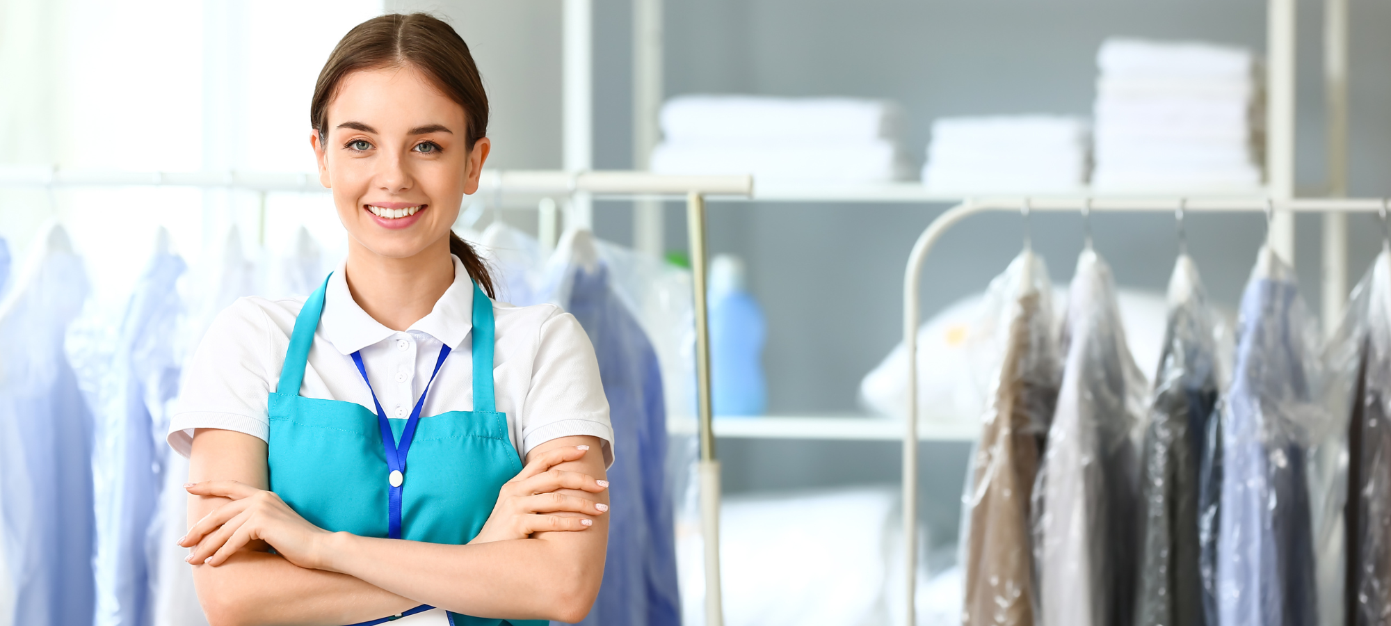 Friendly dry cleaning staff providing professional garment care and pickup services in Brooklyn, NY