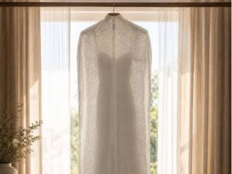 Wedding Gown Cleaning & Preservation 7 Wedding gown preservation services of a white wedding dress in a preservation bag